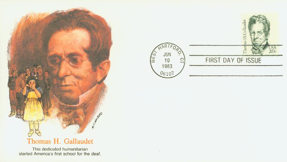 1983 20¢ Thomas H. Gallaudet Fleetwood First Day Cover