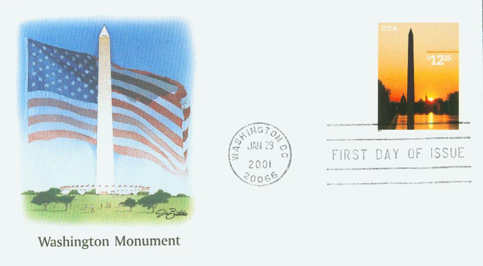 # 3473 - 2001 $12.25 Washington Monument Fleetwood First Day Cover