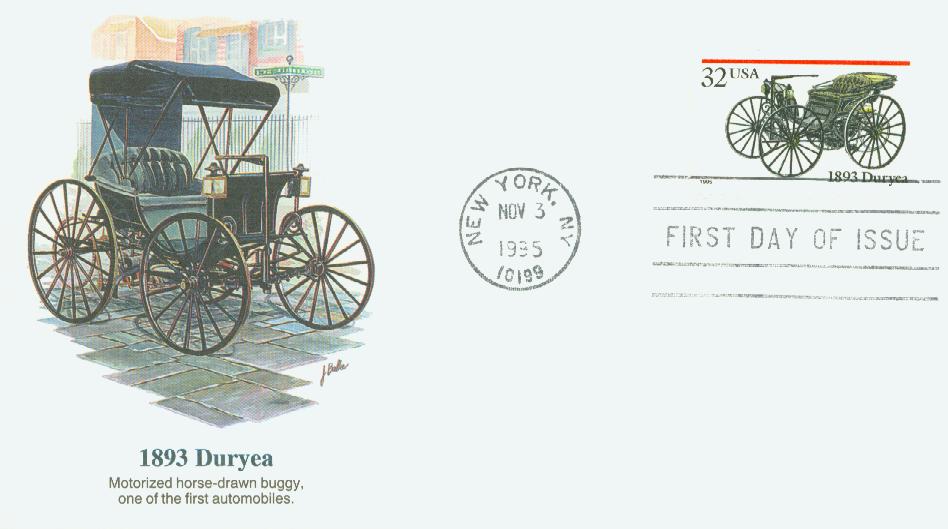 1995 32¢ 1893 Duryea Fleetwood First Day Cover