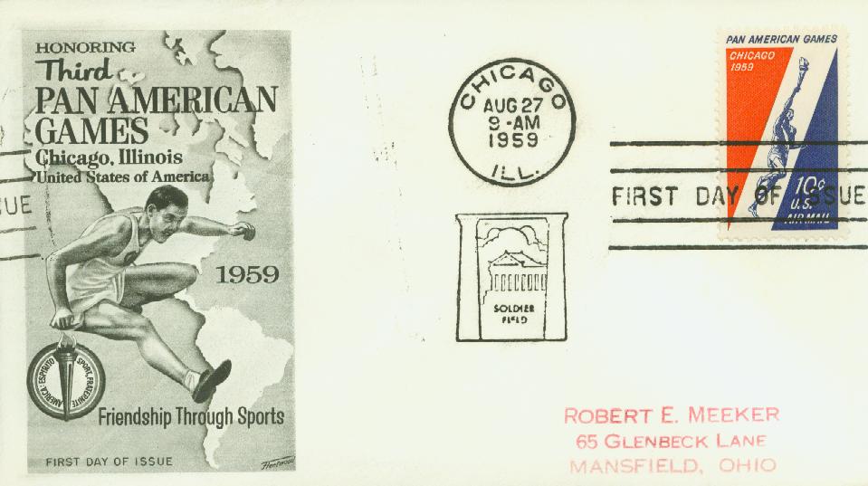 1959 10¢ Pan-American Games Fleetwood First Day Cover