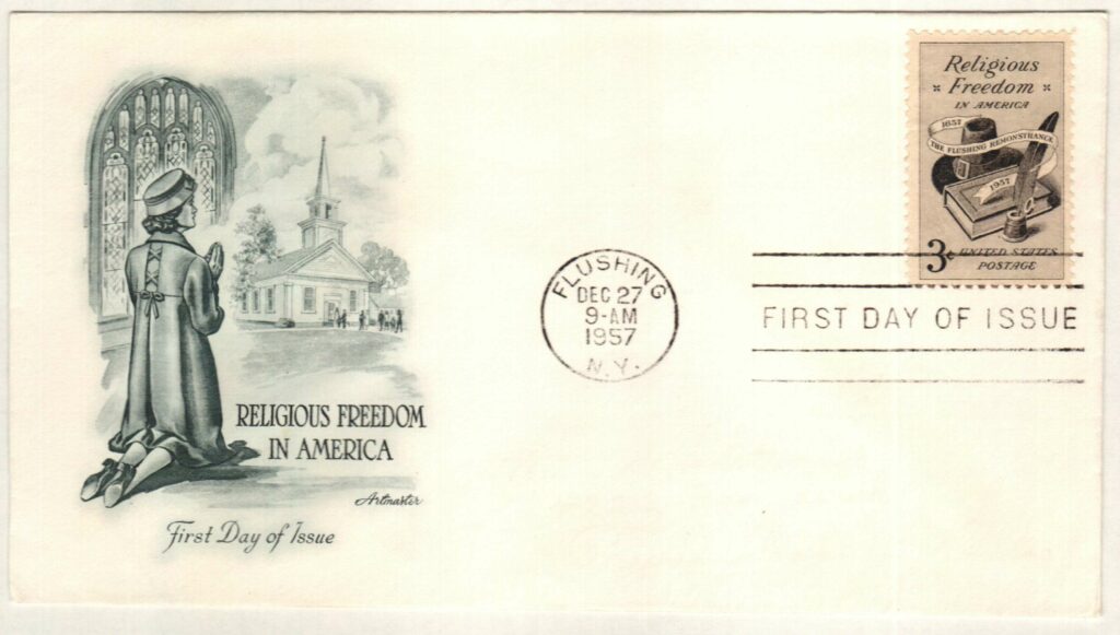 1957 3¢ Religious Freedom Classic First Day Cover