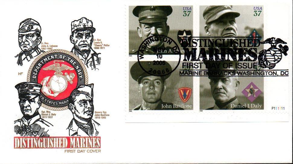 2005 37¢ Distinguished Marines Classic First Day Cover