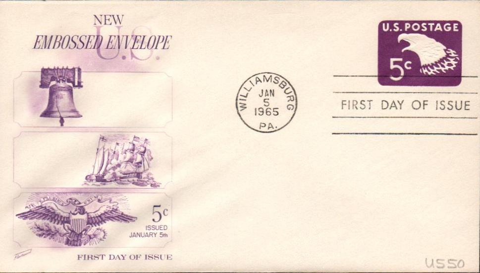 1965 5¢ Stamped Envelopes and Wrappers - bright purple