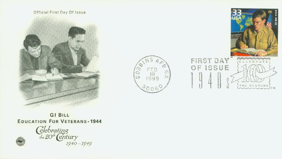 1999 33¢ GI Bill Classic First Day Cover