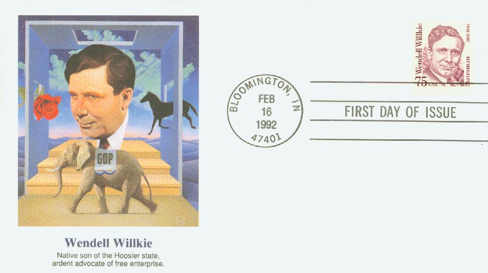 # 2192 - 1992 75c Great Americans: Wendell Willkie Fleetwood First Day Cover