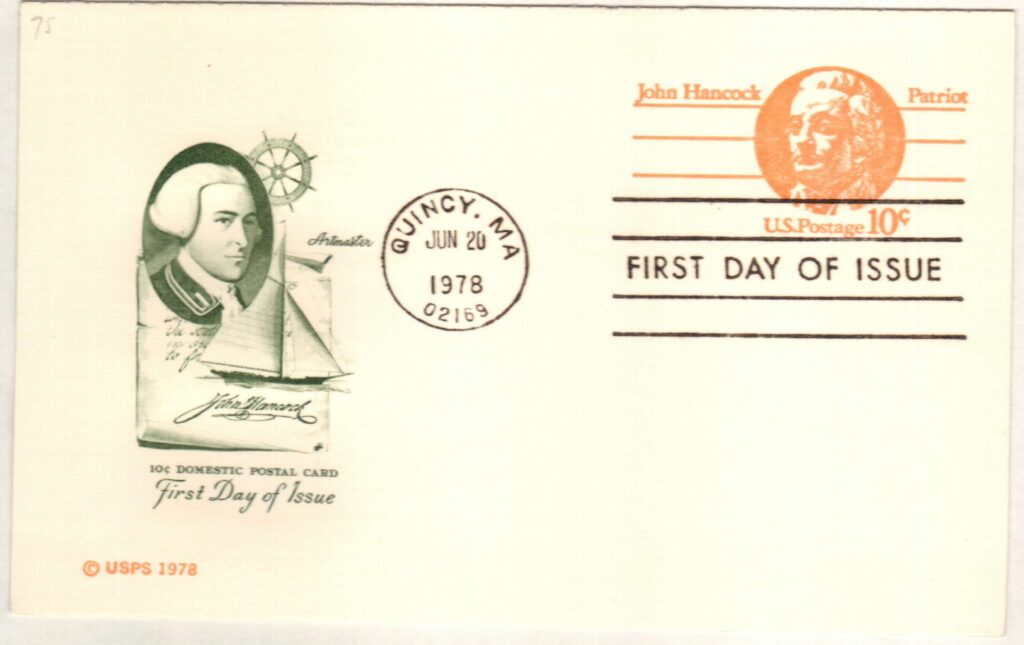 # UY30 - 1978 10c Postal Card - John Hancock