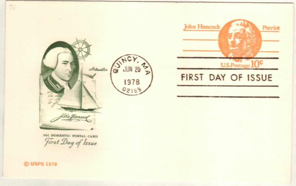 # UY30 - 1978 10c Postal Card - John Hancock