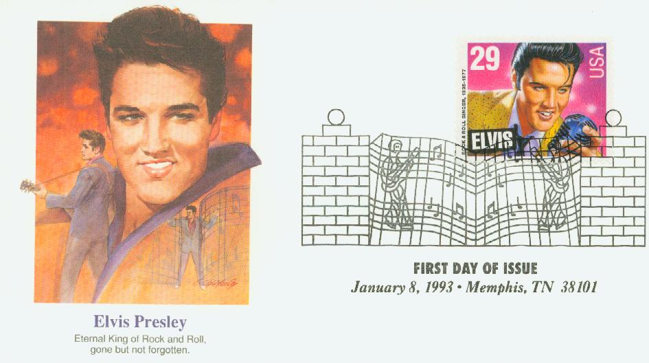 2721 - 1993 29c Legends of American Music: Elvis Presley Fleetwood First Day Cover