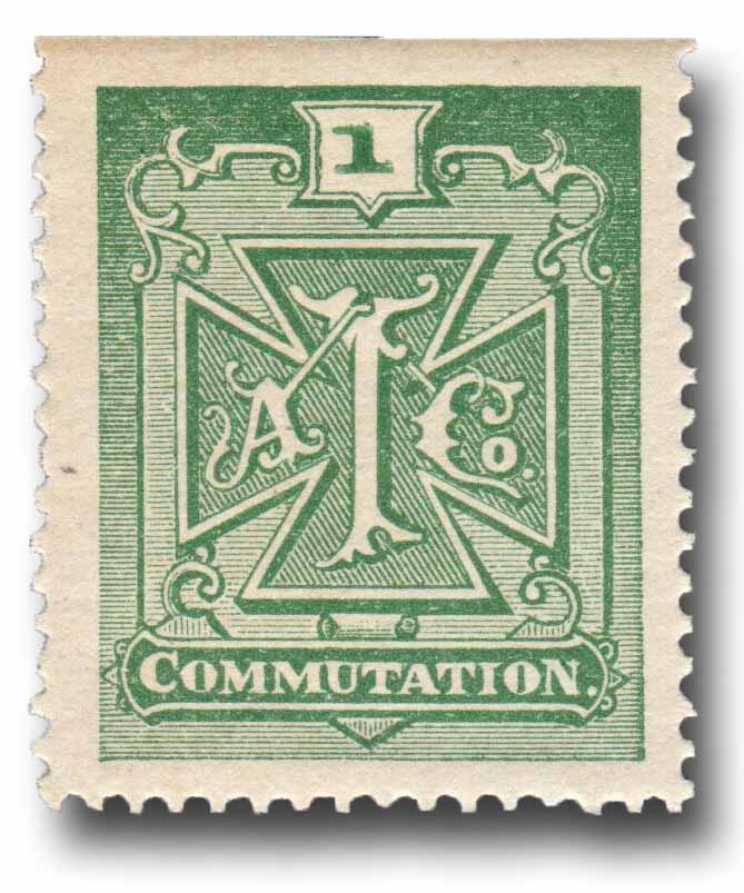 # 2T1 - 1888 1c grn,perf 13,"Atlantic tel"