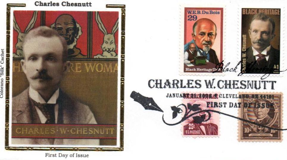# 4222 - 2008 41c Black Heritage: Charles W. Chesnutt Colorano Silk Cachet Combination First Day Cover