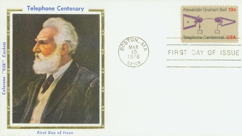 # 1683 - 1976 13c Telephone Centennial Colorano Silk Cachet First Day Cover