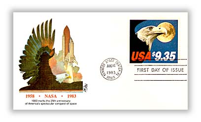 1983 $9.35 Eagle and Moon, booklet single Fleetwood First Day Cover
