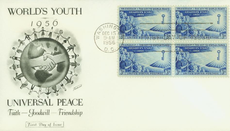 # 1085 - 1956 3¢ Children's Issue Fleetwood First Day Cover