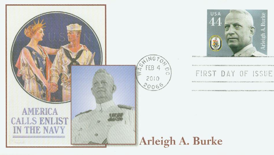 # 4441 - 2010 44c Arleigh A. Burke Fleetwood First Day Cover