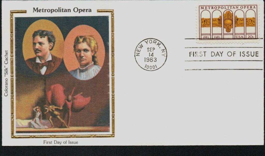 1983 20¢ Metropolitan Opera Colorano Silk Cachet First Day Cover