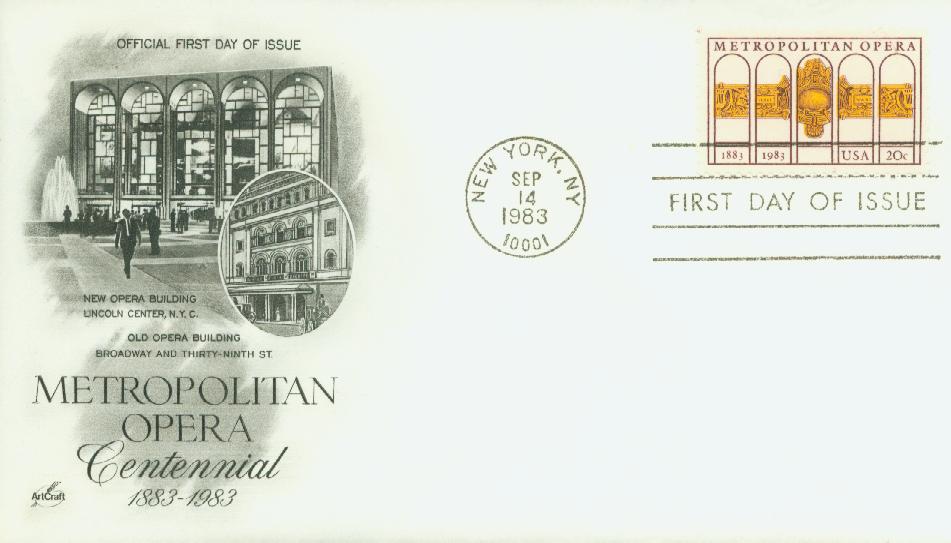 1983 20¢ Metropolitan Opera Classic First Day Cover