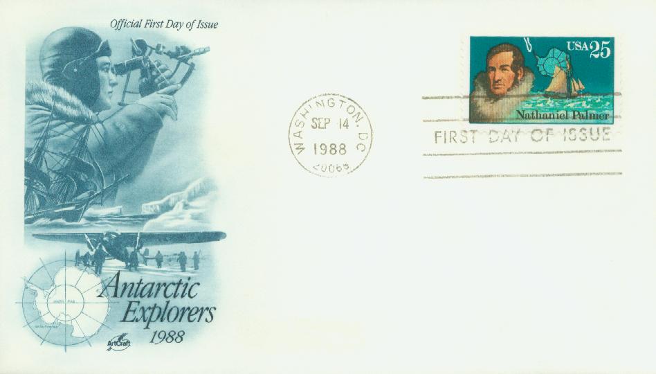 # 2386 - 1988 25c Nathaniel Palmer Classic First Day Cover