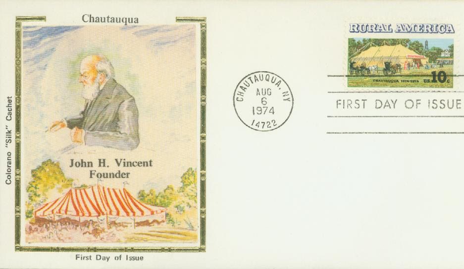 # 1505 - 1974 10c Chautauqua Tent Colorano Silk Cachet First Day Cover