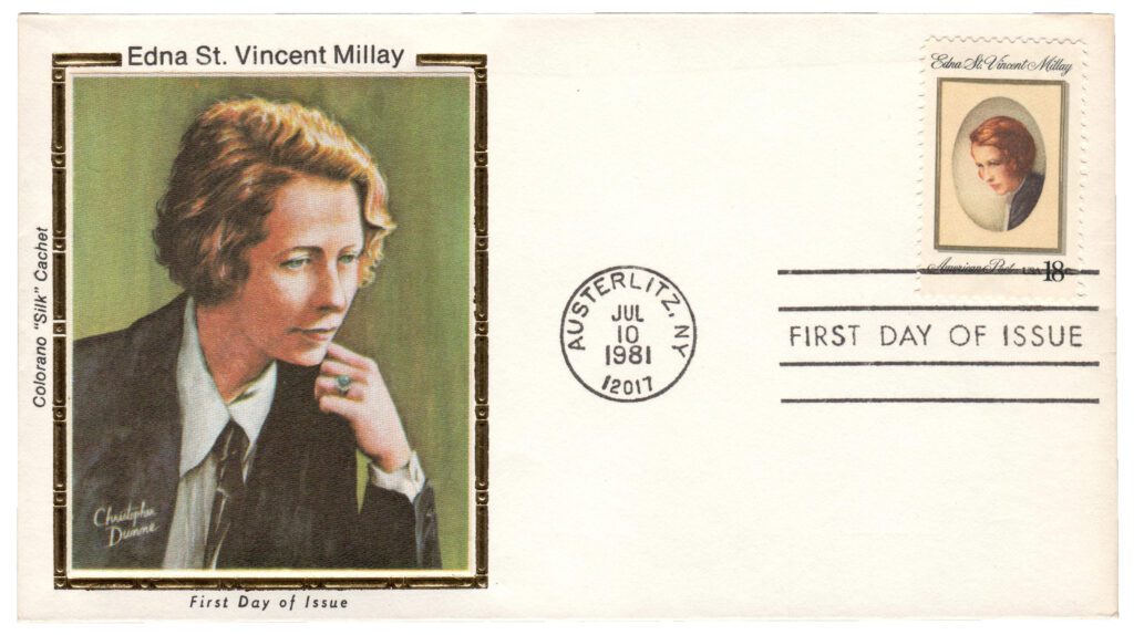 # 1926 - 1981 18c Edna St. Vincent Millay Colorano Silk Cachet First Day Cover