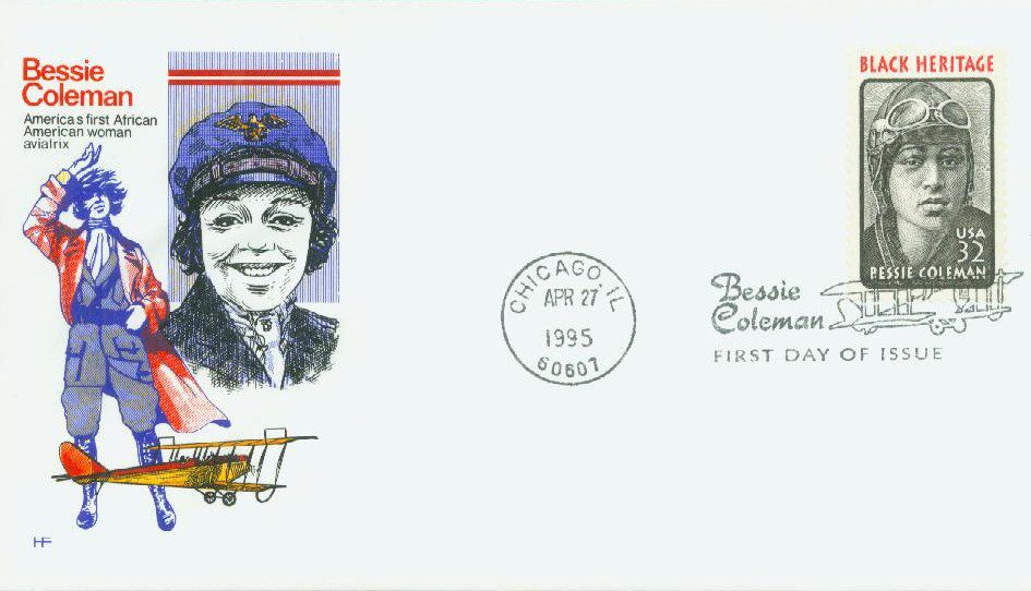 # 2956 - 1995 32c Black Heritage: Bessie Coleman Classic First Day Cover