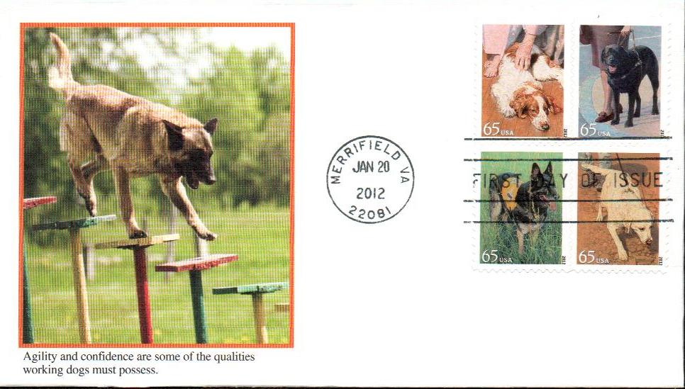 # 4604-07 - 2012 65c Dogs at Work Fleetwood First Day Cover