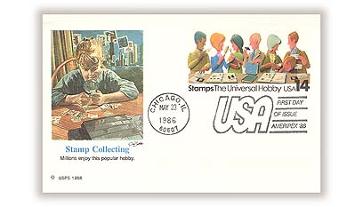 1986 14c Postal Card - Stamp Collecting