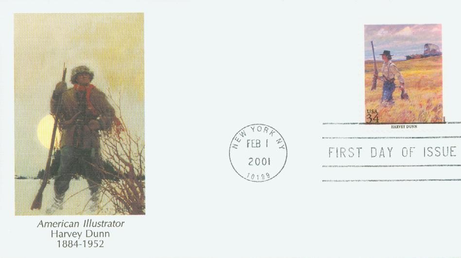 # 3502o - 2001 34c American Illustrator Harvey Dunn Classic First Day Cover