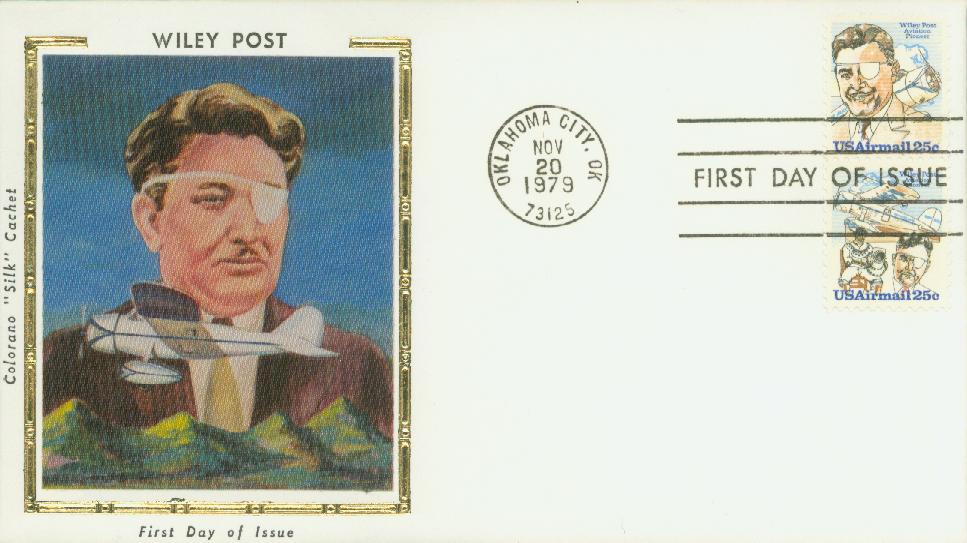 # C95-96 - 1979 25c Wiley Post Colorano Silk Cachet First Day Cover