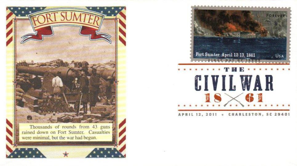 # 4522 - 2011 First-Class Forever Stamp - Civil War Sesquicentennial: Battle of Fort Sumter Fleetwood First Day Cover with Digital Color Cancel