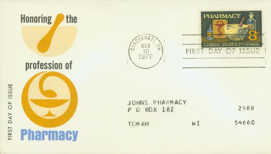 # 1473 - 1972 8c Pharmacy Classic First Day Cover