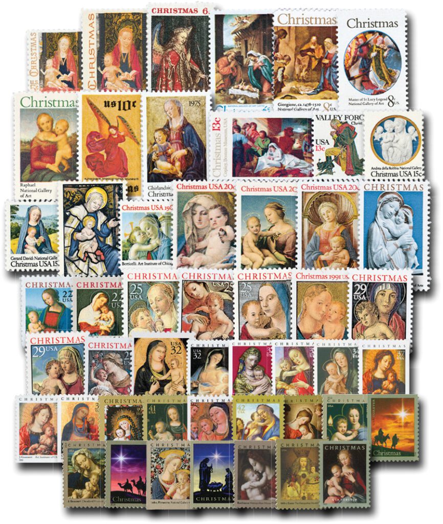 US #1321/5721 – Complete Set of 50, 1966-2022 Traditional Christmas Series