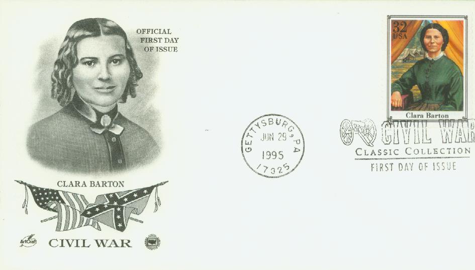 1995 32¢ Clara Barton Classic First Day Cover