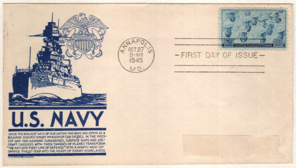 1945 3¢ Navy Classic First Day Cover