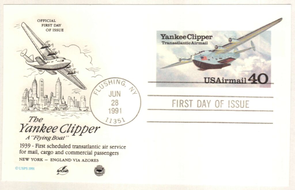 # UXC25 - 1991 40c Air Mail Postal Card - Yankee Clipper