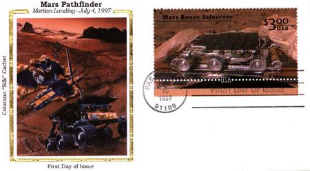 1997 $3 Mars Pathfinder Colorano Silk Cachet First Day Cover