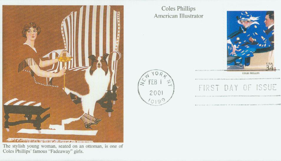 # 3502e - 2001 34c Coles Phillips Mystic First Day Cover