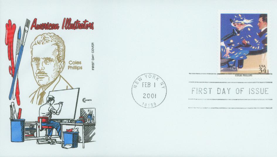 # 3502e - 2001 34c Coles Phillips Classic First Day Cover
