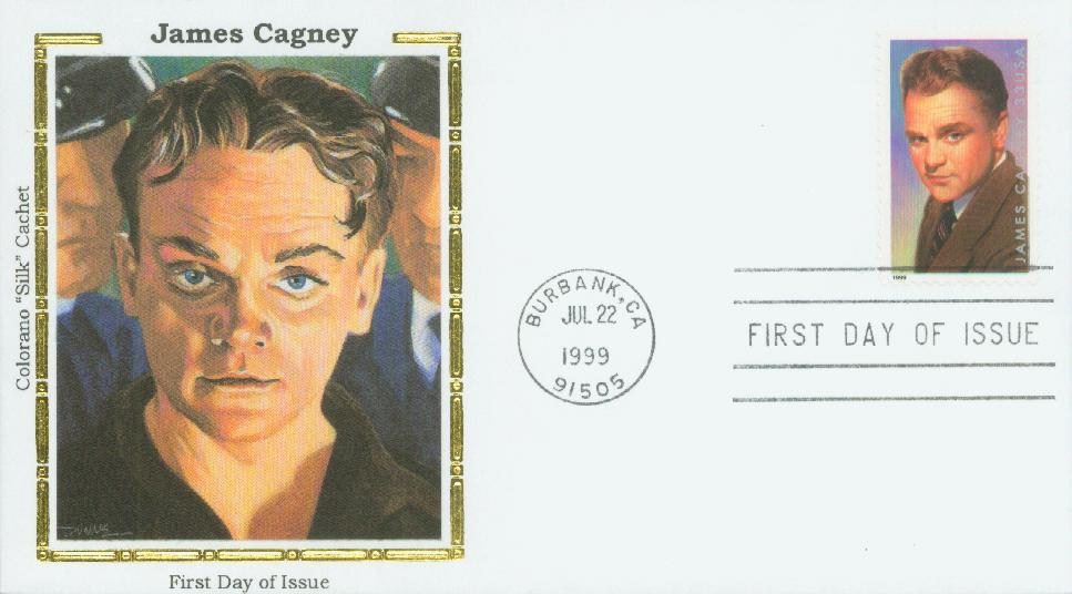 1999 33¢ James Cagney Colorano Silk Cachet First Day Cover