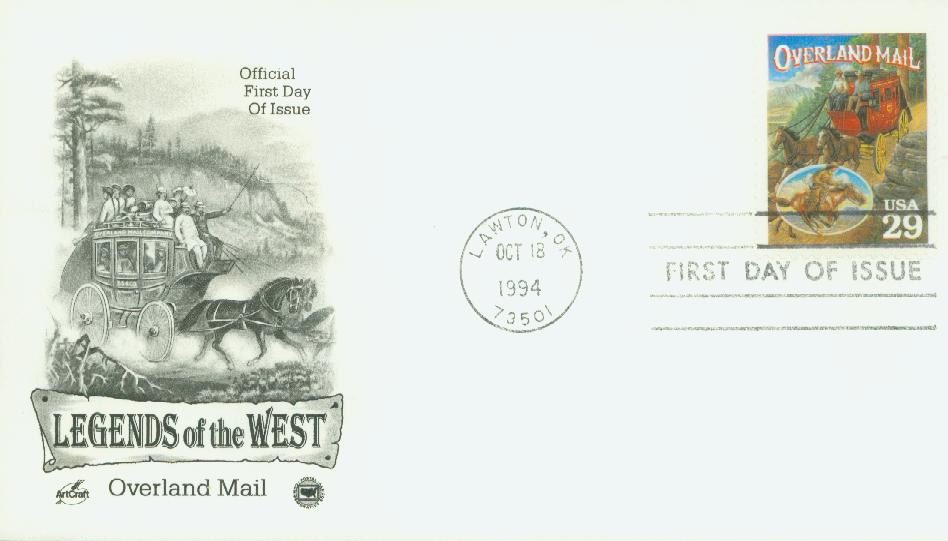 # 2869t - 1994 29c Overland Mail Classic First Day Cover
