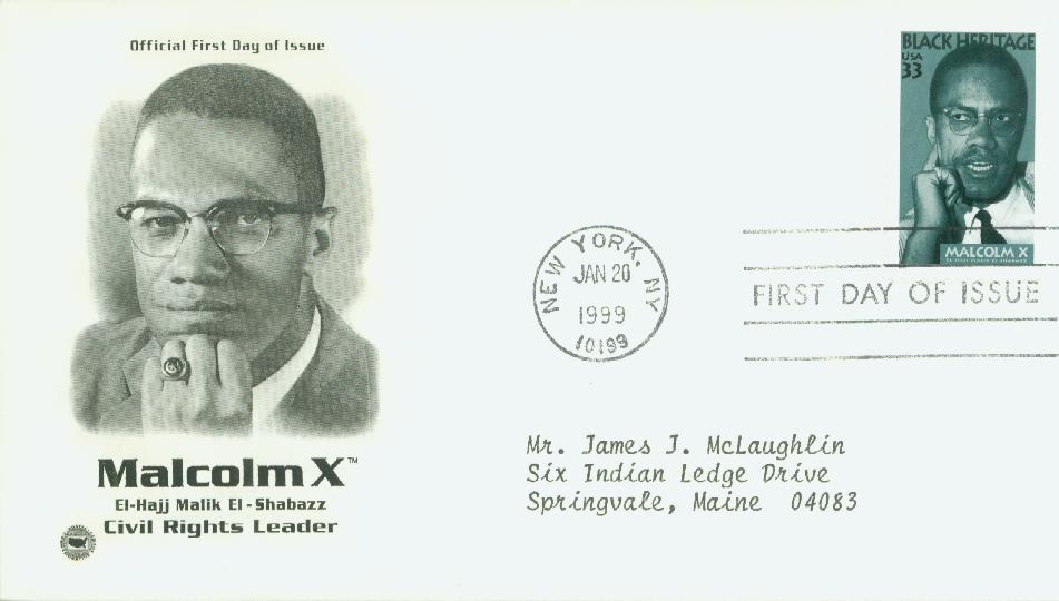 # 3273 - 1999 33c Black Heritage: Malcolm X Classic First Day Cover