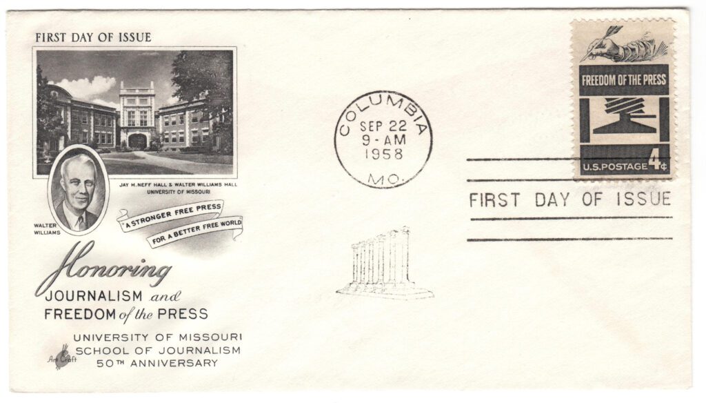 1958 4¢ Freedom of Press Classic First Day Cover