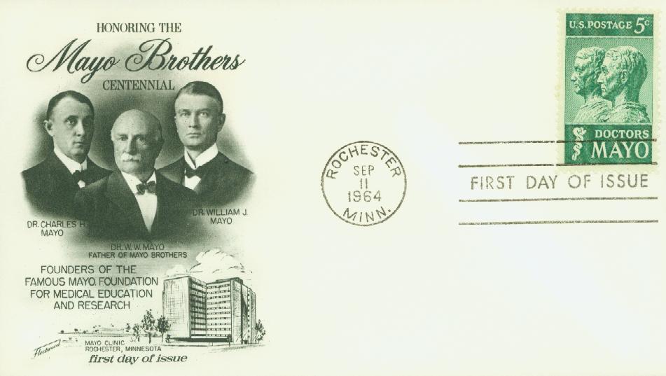 1964 5c Doctors Mayo Fleetwood First Day Cover
