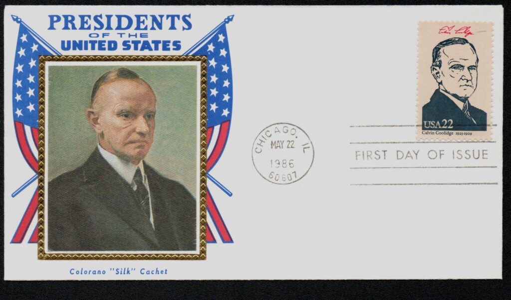 # 2219b - 1986 22c Pres. Coolidge First Day Cover