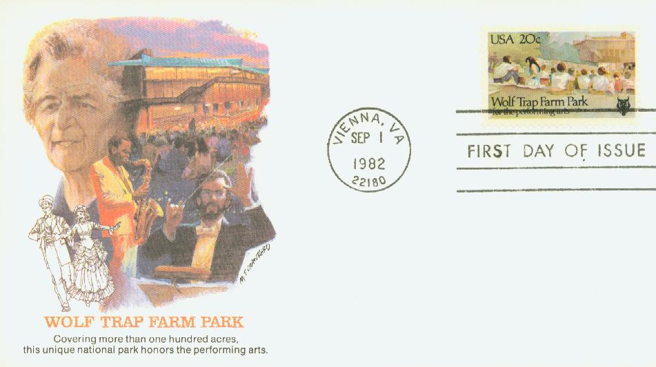 # 2018 - 1982 20c Wolf Trap Farm Park Fleetwood First Day Cover