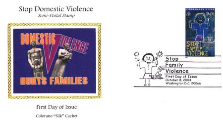 # B3 - 2003 Non-Denominated, 37c + 8c Surtax Semipoostal - Stop Family Violence Colorano Silk Cachet First Day Cover