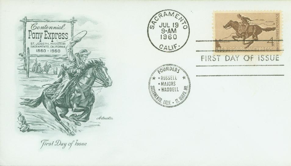 1960 4¢ Pony Express Centennial Classic First Day Cover
