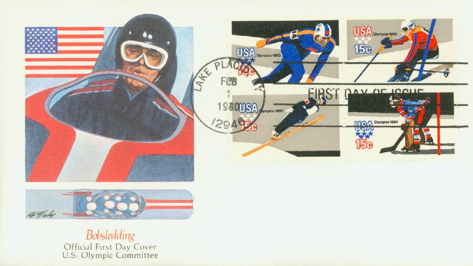 # 1795-98 - 1980 15c 13th Winter Olympic Games Fleetwood First Day Cover