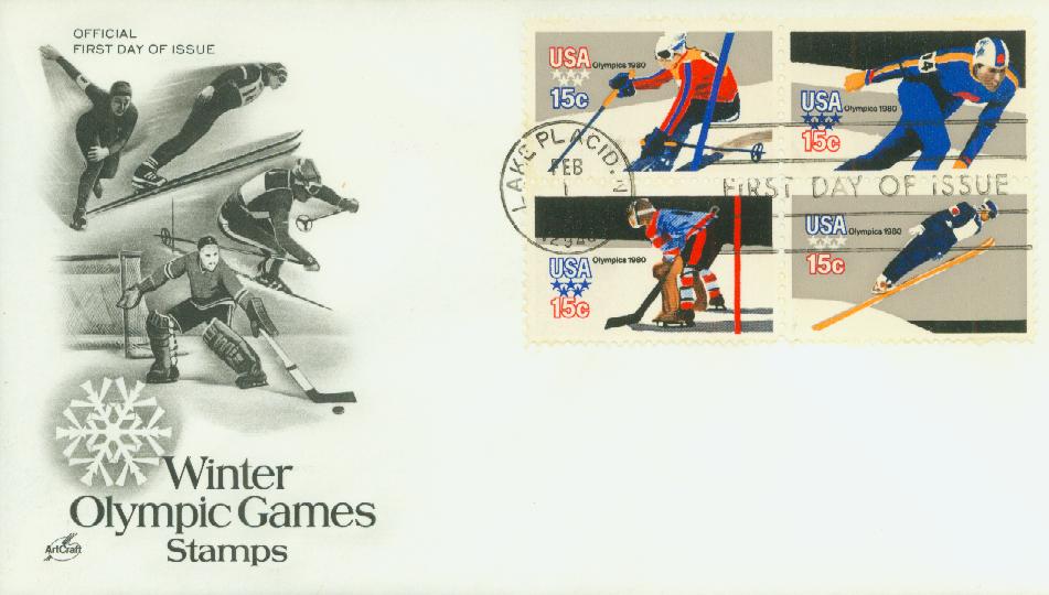 # 1795-98 - 1980 15c 13th Winter Olympic Games Classic First Day Cover