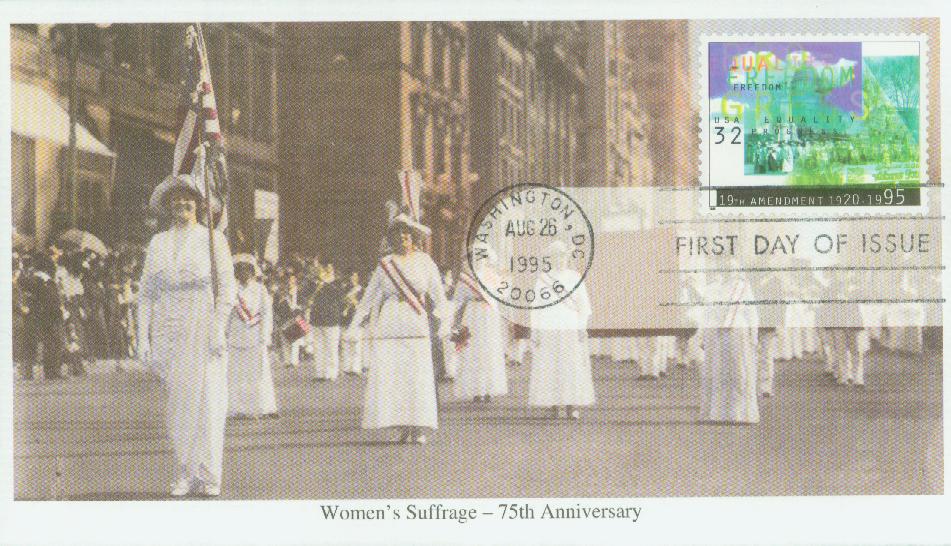 1995 32¢ Women's Suffrage Mystic First Day Cover
