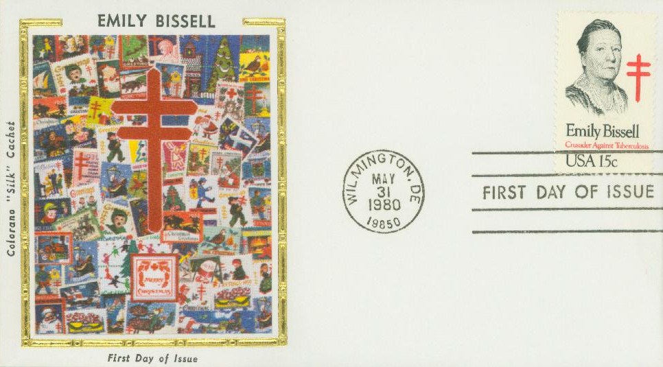 1980 15¢ Emily Bissell Colorano Silk Cachet First Day Cover